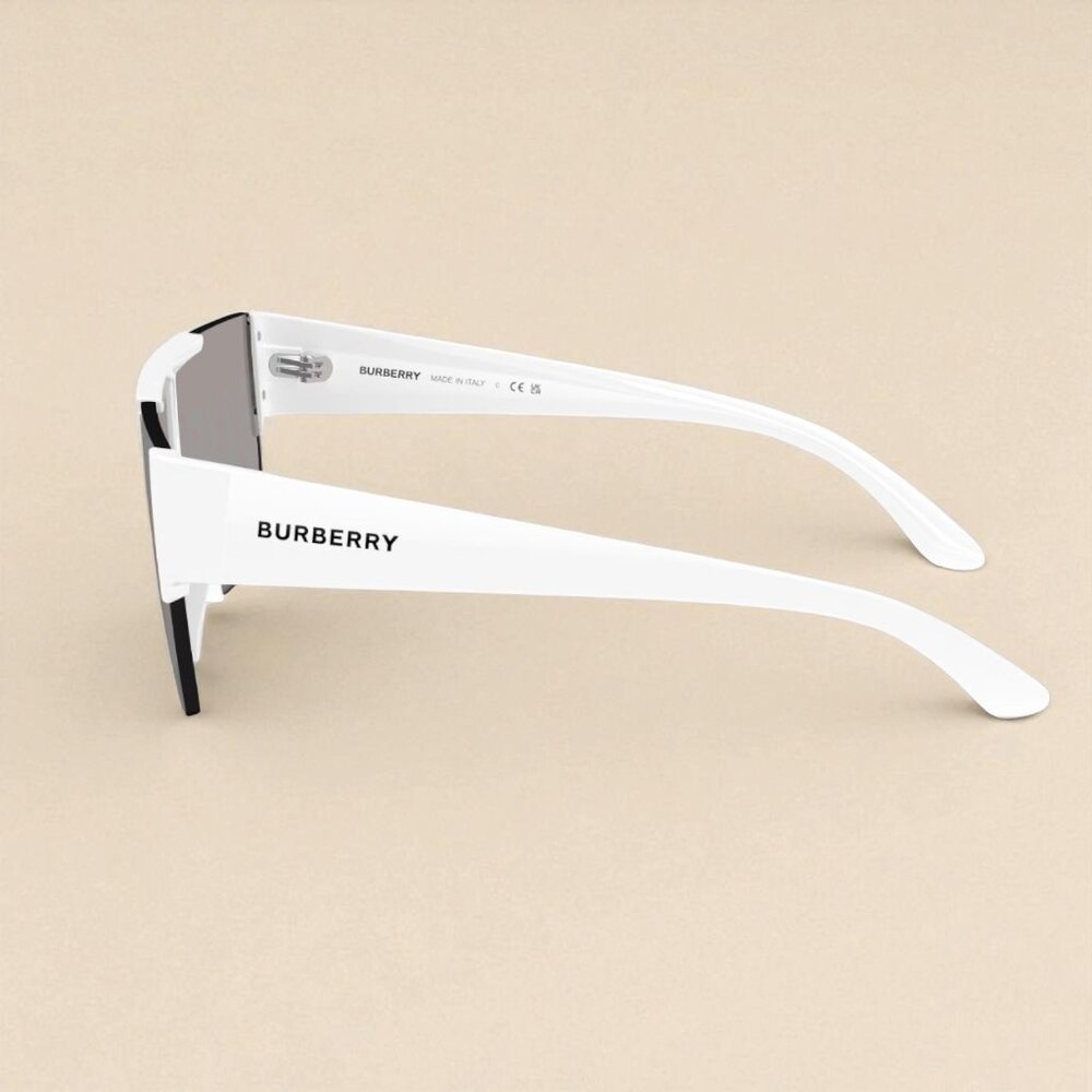 NEW Auth Burberry Logo sunglasses Authentic with box - Unisex white shield logo - Picture 4 of 6